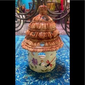 Votive luminary dragonfly 5”tall decor candle EUC